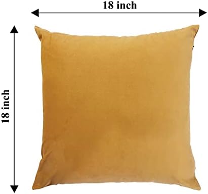 RELY+ Pack of 2 Throw Pillow Covers 18x18 Inch Velvet Soft Cozy Solid Decoration Gifts Pillow Covers Luxury Cushion Case for Sofa Couch Bedroom Living Room (Gold, 18 X 18)