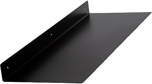 36x12 in Metal Floating Shelf Black Matte Wall Mounted - Made in The USA - Bedroom, Living Room, Bathroom, Kitchen