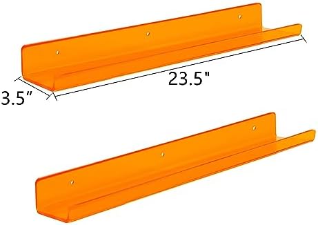 ROYALITA 2-Pack Acrylic Shelves Wall Mounted, 24 Inch Floating Shelves