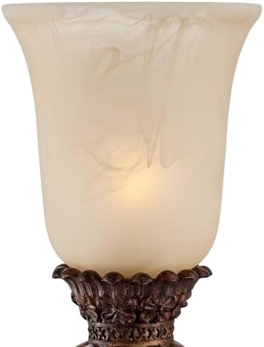 Sattley 23 1/4" High Table Lamp Gold Alabaster Glass Accent Console Cottage