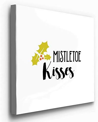 Renditions Gallery Canvas Wall Art for Christmas Decorations Mistletoe Kisses Xmas Romantic Wall Hangings for Bedroom Living Room & Kitchen Decor - 10"X10" LT05