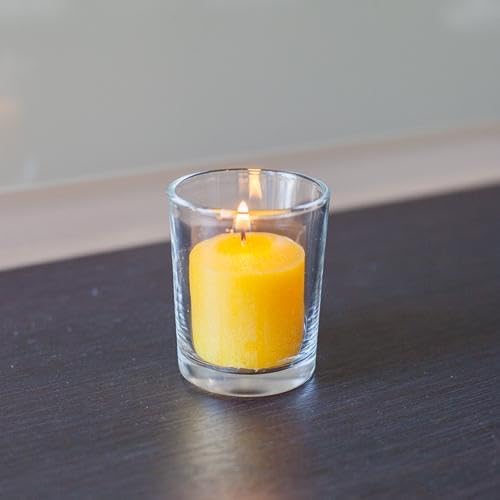 Set of 144 Richland Votive Candles Yellow Unscented and 144 Clear Glass Eastland Votive Holders