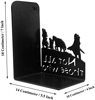 Decorative bookends for Shelves, Heavy Metal Bookends, Unique Bookends, Non Skid Book Ends, Book Stopper for Home/Office Decor/Shelves, 7 X 5.51 X 4 in/Piece (with Quote on Product)