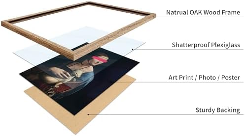 Poster Master The Lady with an Ermine Print - Baroque Painting Poster - Altered & Pop Art - Trendy Gift for Men & Women - Wall Decor for Bedroom, Living Room or Office - 8x10 Beige Framed