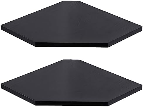 Fun Memories Corner Shelf Wall Mount, Floating Corner Shelves, Set of 2 Corner Wall Shelf Organizer, Rustic Wood Wall Storage Display Shelves for Living Room Bedroom Bathroom Kitchen, Classic Black