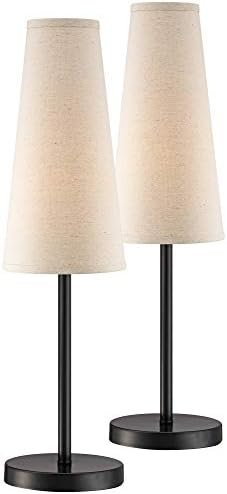 Snippet 26" Tall Table Lamps Set of 2 Espresso Bronze Brown Accent Modern