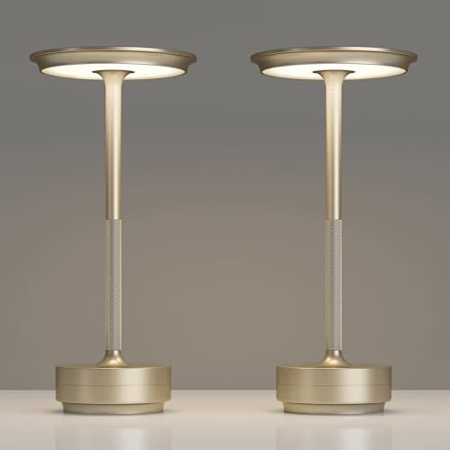 TBBGA 2 Pack Rechargeable Table Lamps Cordless, 5000mAh Outdoor Table Light