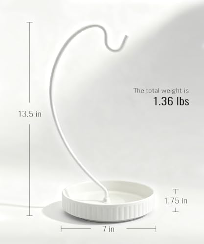 VROOMIUM Banana Holder Stand, Ceramic Bowl Easy Clean, Fruit Basket, White