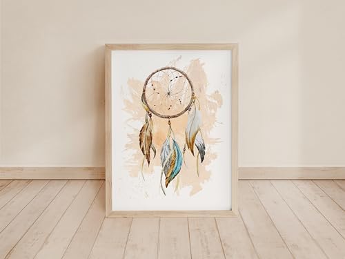 Dreamcatcher Art Print - 8x10 (Unframed) | Enhance Your Space with Native American Symbolism | Wall Art for Dreamers and Art Enthusiasts | Living Room Wall Décor | Room Décor | Living Room Décor