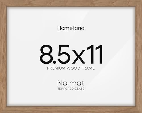 Homeforia 8.5x11 Natural Oak Diploma Frame, High-End Wood, Glass