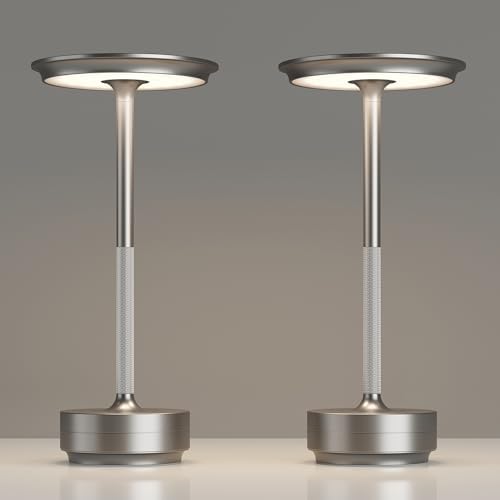 TBBGA 2 Pack Rechargeable Cordless Table Lamp, 5000mAh Battery Table Light