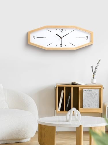 Wooden Retro Wall Clocks, 18 Inches Square Clocks Rectangular Wall Clock