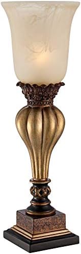 Sattley 23 1/4" High Table Lamp Gold Alabaster Glass Accent Console Cottage