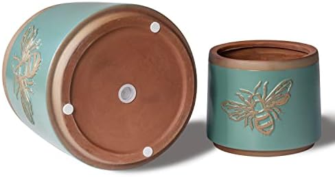 Terracotta Pots, 8+6+4 Inch Plant Pots, 3 Pcs with Drainage Holes