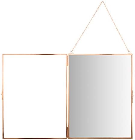 Koyal Wholesale Modern Rose Gold Frame Mirror for Wall, Large 12x16 Inch Hanging Rectangle Wall Mirror Photo Cabinet with Lock, Rectangle Mirrors for Wall Entryway, Bedroom, Bathroom