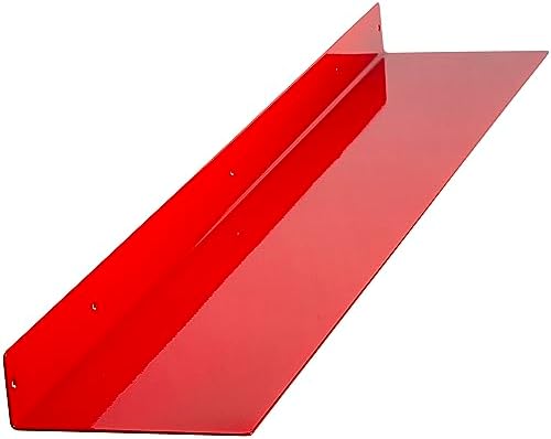 48x8 in Metal Floating Shelf Red Wall Mounted - Made in The USA - Bedroom, Living Room, Bathroom, Kitchen