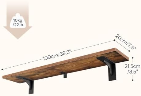 HOOBRO Floating Shelves for Wall, 39.4" Wall Mounted Shelves Set of 2