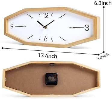Wooden Retro Wall Clocks, 18 Inches Square Clocks Rectangular Wall Clock