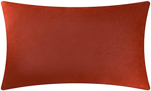 KINGROSE Handmade 3D Flower Throw Pillow Cover, Rust Red, 12x20 Inches