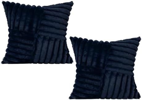 All Smiles Navy Blue Decorative Throw Pillow Covers 22x22 Set of 2