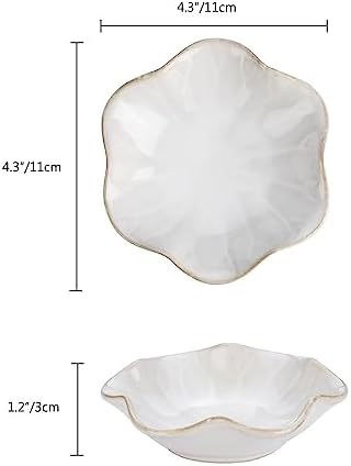 JAMEND CLXP 2PCS White Lotus Leaf Shape Ring Holder Dish, Small Key Bowl, Ceramic Trinket Tray Jewelry Dish Organizing Necklace Earrings for Mom Friend Sister, All Jewelries Are NOT Included, White.