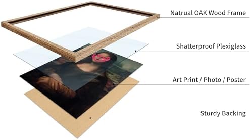 Poster Master Mona Lisa Painting Poster Altered & Pop Art - Defaced Art - Gift for Men & Women - Minimal Decor for Office, Bedroom or Living Room, 16x20 Beige Framed