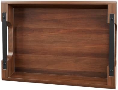 Acacia Wood Serving Tray, 15×10in Tray for Ottoman, Space-Saving