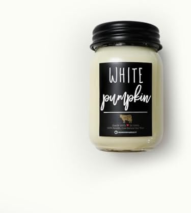 Milkhouse White Pumpkin Soy Candle, 13 oz Mason, 70+ Hr Burn