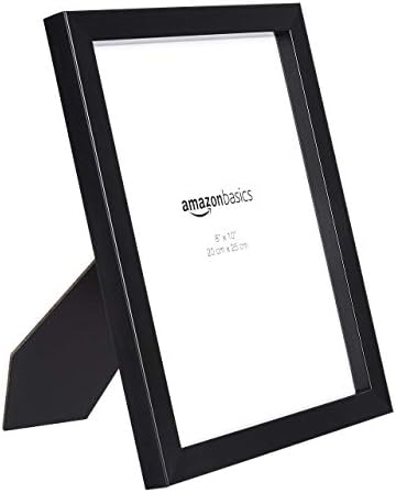Amazon Basics Rectangular Photo Picture Frame, 8" x 10", Wall Hanging or Tabletop Display, Black, 2-Pack, Horizontal or Vertical
