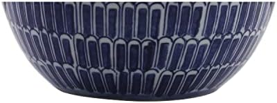 JONATHAN Y Ronald 21" Ceramic Scallop Sphere Table Lamp, Navy