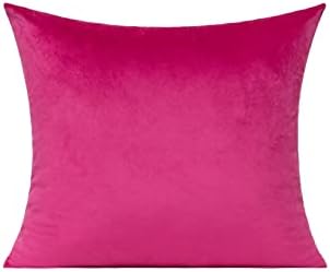 VAKADO Hot Pink Throw Pillow Covers Velvet Decorative Cushion Cases Cozy Soft Solid Square Home Decor for Car Couch Sofa Bedroom Office 18"x18" Set of 2