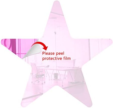 Marketing Holders Acrylic Mirror 10" Star Pink Flat DIY Smooth Edge Plexiglass Tiles .118 3MM Thick Rounded Corners Decor for Nursery Classrooms Baby Showers Events and Parties Salons Boutiques