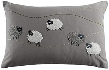 JWH Sheeps Throw Pillow Cover, Gray White, 14x21 Inch