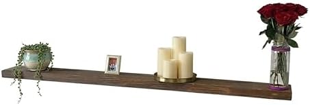 joelsantiques 54 Inch Wooden Floating Shelves for Wall -54x6x2 in -Made of Natural Wood - Long Heavy Duty Rustic Wall Shelves for Bedroom - Laundry Floating Storage, Kitchen Shelf -Medium Brown