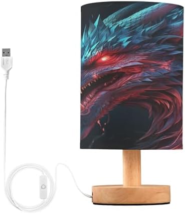 Dragon Animal Funny LED Table Lamp for Bedroom Bedside Lamp with USB Charging Ports Decor Nightstand for Living Room Reading Dorm Desk Home Office