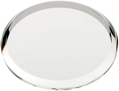 Plymor 1.5 inch Round, 3mm Thick, Beveled Glass Mirror Circle, Pack of 2 | Table display, centerpieces, mosaics, crafts & DIY; highly reflective silvered glass