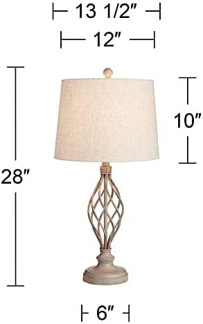 Annie 28" Bronze Brown Tall Table Lamps Set of 2 Sand Iron Scroll Modern
