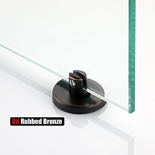JQK Bathroom Glass Shelf Oil Rubbed Bronze, Tempered Glass Shower Storage 30 by 5 inches, 304 Stainless Steel ORB Wall Mount, TGS101L30-ORB