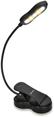 Rechargeable Book Light: Clip on LED Book Light for Reading in Bed - Adjustable 3 Color 3 Brightness - 60 Hours Eye Care Reading Lamp-Lightweight & Portable for Bed &Travel (Black)