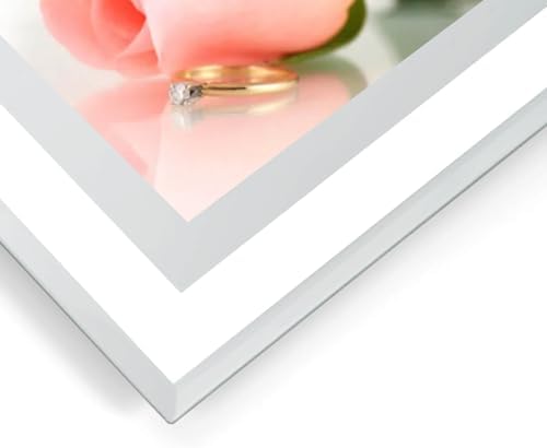 HIKWADERY 4x6 Picture Frames Silver - Set of 2, HD Real Glass 4 by 6 Photo Frame Mirrored Edge for Tabletop Display, Wedding Birthday Mothers Day Gifts (4 x 6, Silver)