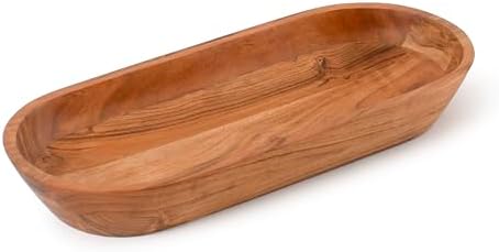 Luxe Designs Wooden Dough Bowl - Natural Acacia Wood - Handmade Decorative Bowls for Home Decor, Bathroom, Kitchen Counter, & More - Rustic Large Wood Dough Bowl for Decor, Cosmetics, and Keys