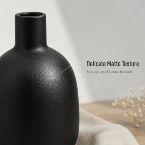 CEMABT Modern Ceramic Vase Set of 4, Neutral Earth Tone Decorative Vases for Home Shelf and Mantel Decor, Minimalist Boho Centerpiece, Unique Housewarming or Birthday Gifts for Women (White)