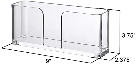 Amazing Abby Acrylic Guest Towel Napkin Holder (8.5"x4.5"), Plastic Napkin Dispenser with Non-Slip Pads, Clear Napkin Stand, Great for Kitchen Counter, Dining Table, Bathroom Vanity, and More