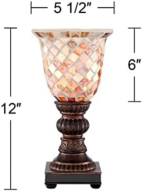 Russel 12" Small Accent Lamp Mosaic Glass Uplight Traditional Vintage Dark