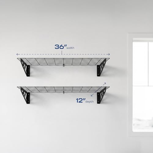 MonsterRax 12x36 Garage Wall Shelf 2-Pack, 300lb, Hammertone