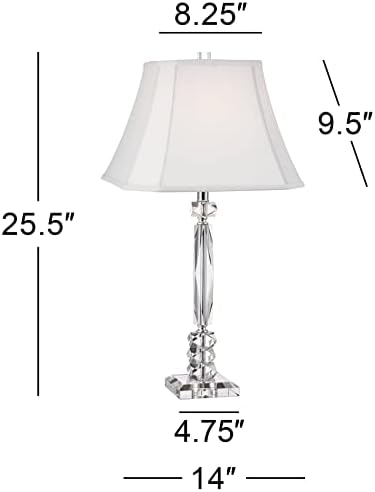 Mitzie 25 1/2" High Table Lamp Set of 2 Silver Cut Crystal Column