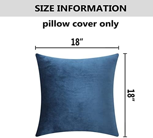 Home Brilliant Navy Blue Pillow Covers Decorations Velvet Soft Modern Accent Pillowcases for Bedding Room Inside Teenboy Babyboy, Set of 2, 18inch(45x45cm), Dark Blue