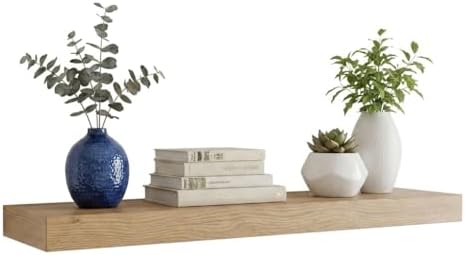joelsantiques 30 inchWooden Wall Shelves for Bedroom, Wood Shelf Design, Wall Shelves for Bathroom, Wall Mount for Bedroom, Kitchen floating storage 2" Thick x 6 inch deep Options (Clear Coat/Natural)