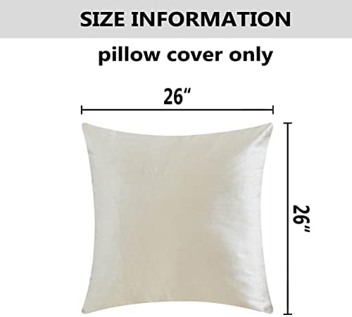 Home Brilliant Decorative Euro Shams Velvet Large Throw Pillow Covers for Couch Chairs Office Girl Woman Holidays, 2 Pieces, 26x26 inches(66cm x 66cm), Pearl Ivory