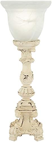 Regency Hill French Candlestick 18" High Table Lamp Alabaster Glass Country